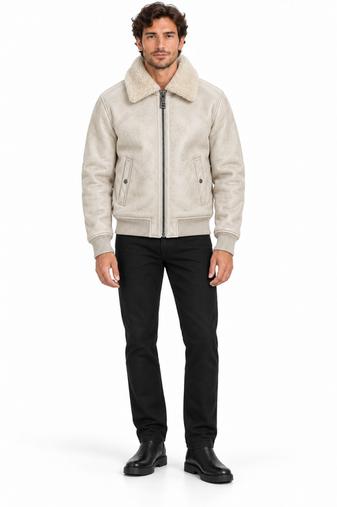 SEINSE Bomber Effetto Montone – Panna