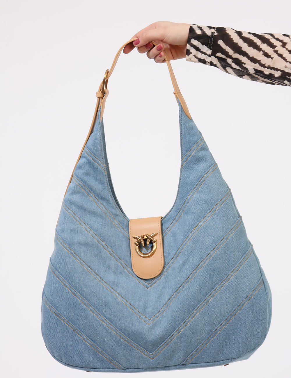 BORSA DENIM PINKO