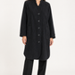 Cappotto donna Alessia Santi gessato in cotone su modella, fronte – immagine elaborata con IA