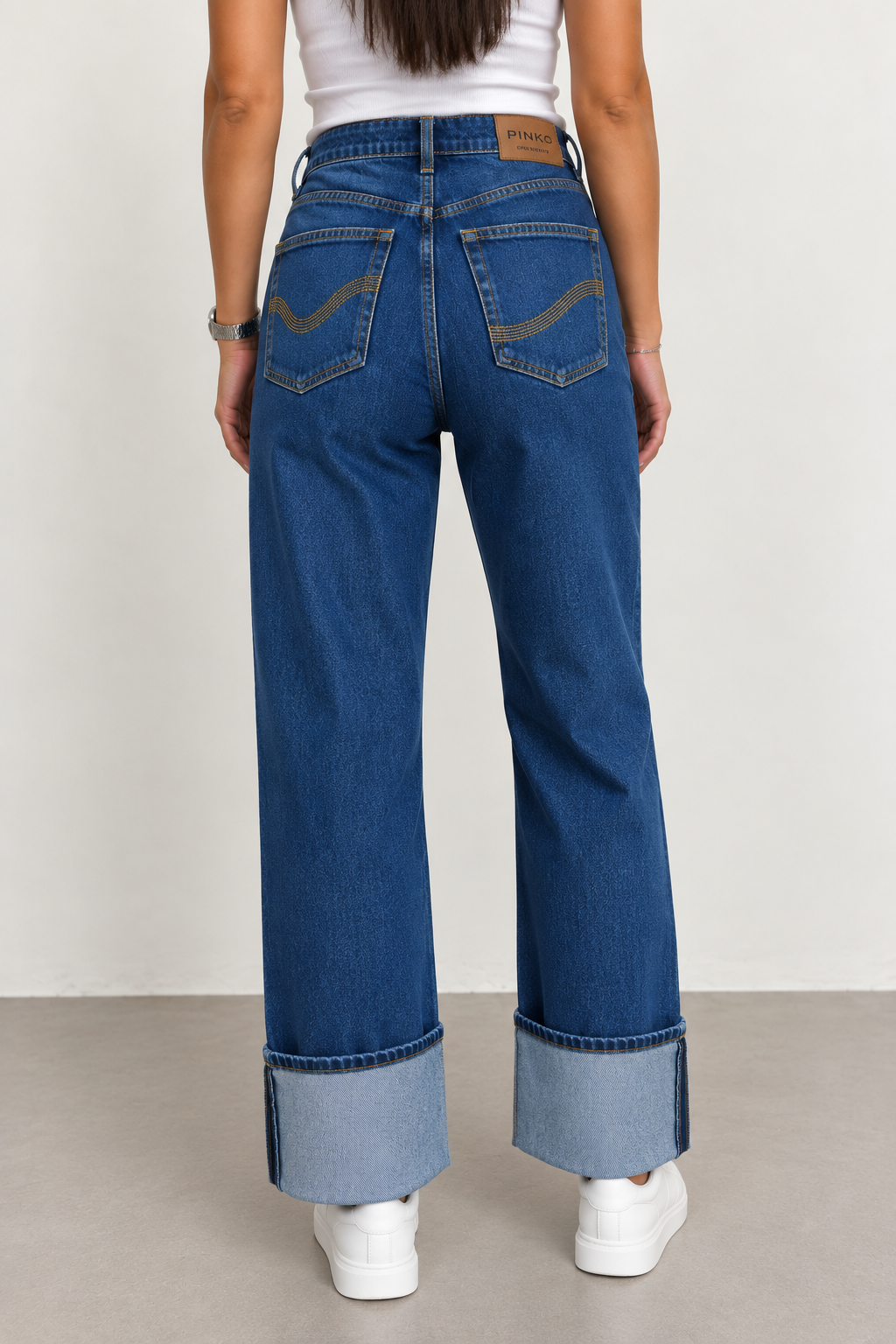 Pinko – Jeans donna con risvolto