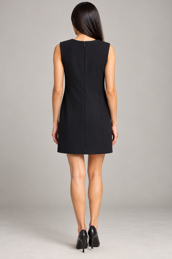 Abito Pinko nero senza maniche con dettagli dorati - retro su modella
