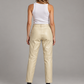 Pantaloni Pinko avorio effetto pelle - retro su modella