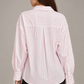 Camicia Pinko a righe rosa con lacci - retro su modella