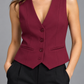 Gilet Please donna bordeaux - dettaglio su modella