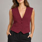 Gilet Please donna bordeaux - fronte su modella
