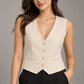 Gilet Please donna beige - dettaglio su modella