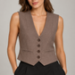 Gilet Please donna nocciola - dettaglio su modella