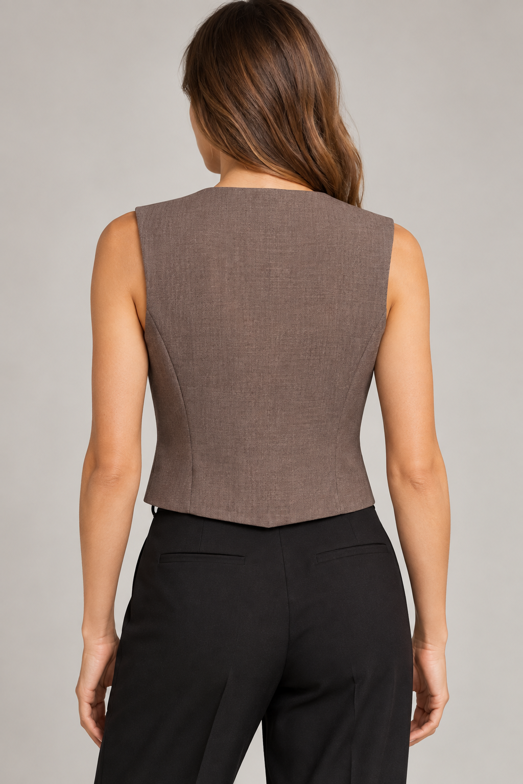 Gilet Please donna nocciola - retro su modella