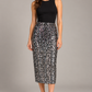 Gonna animalier con paillettes - fronte su modella