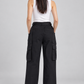 Pantaloni cargo Pinko neri in cotone - retro su modella
