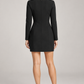 Abito Pinko nero con zip asimmetriche - retro su modella