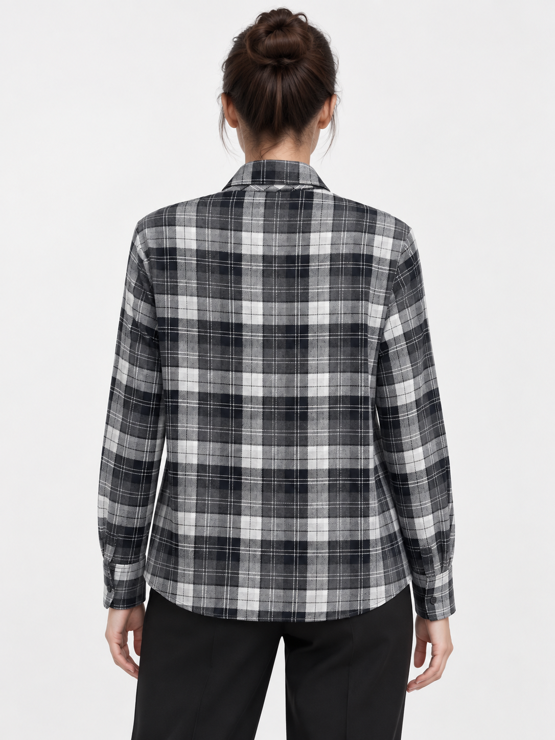 Camicia donna a quadri con cravatta – Tensione In retro