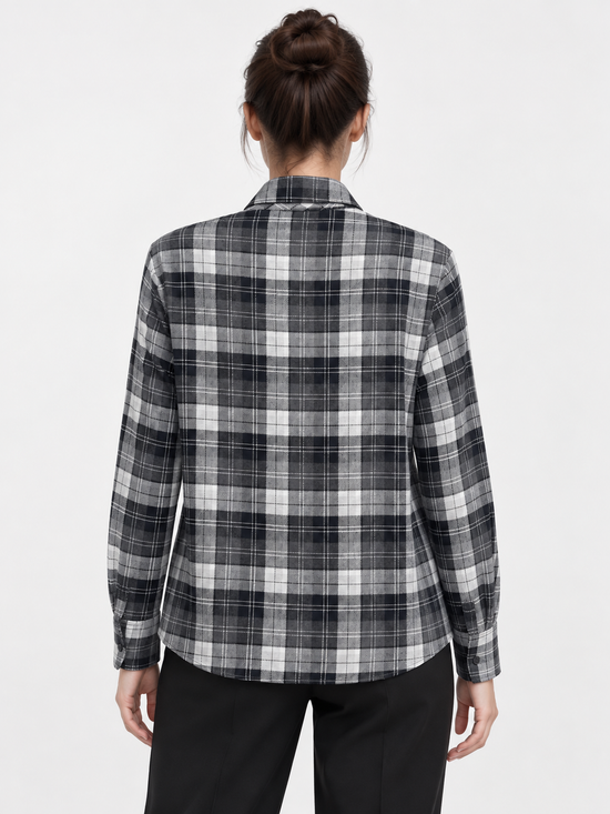 Camicia donna a quadri con cravatta – Tensione In retro
