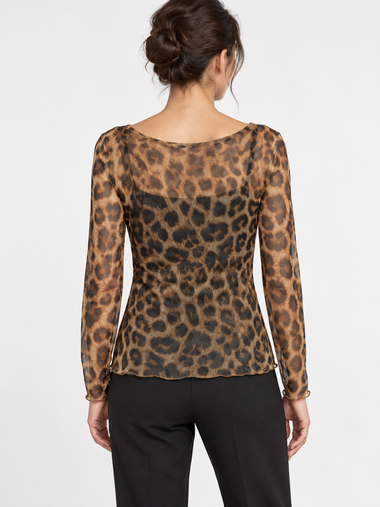 Shirt donna maculata a maniche lunghe – Dixie retro