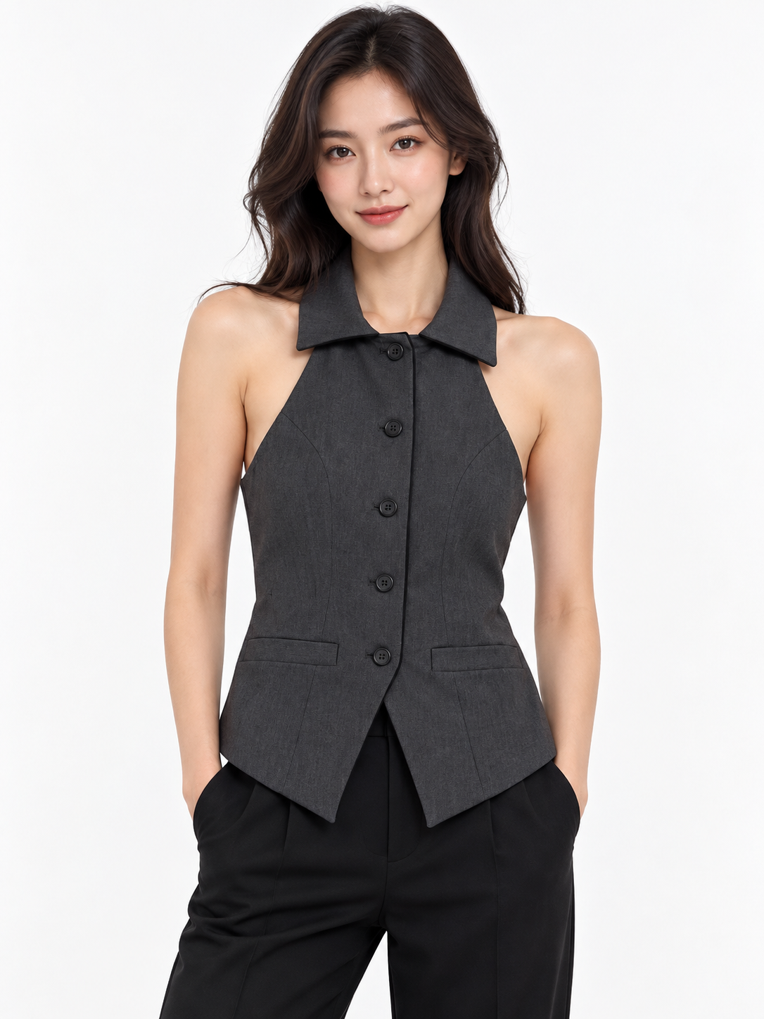 Gilet donna con colletto – Dixie fronte