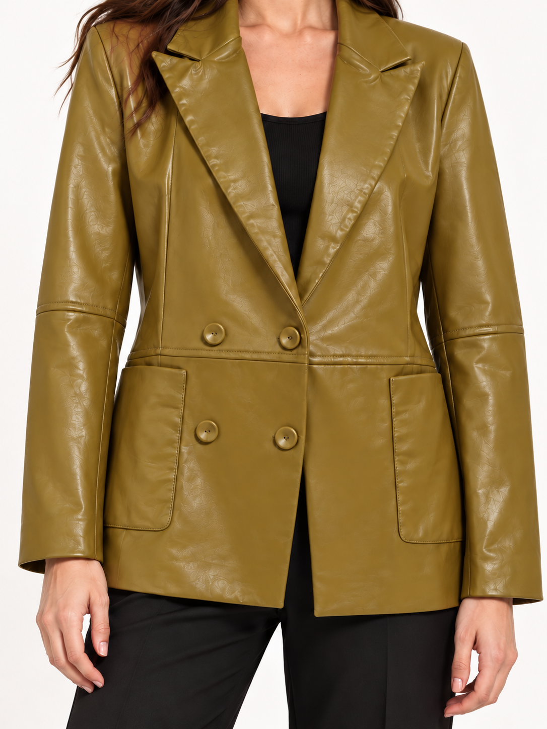Giacca donna doppiopetto color whisky – HaveOne detail