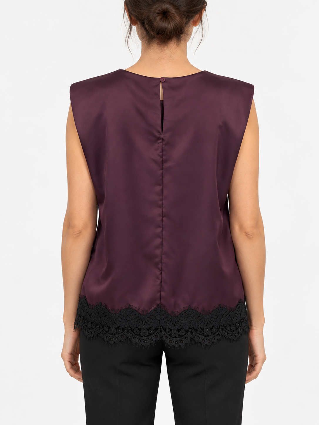 Shirt donna con merletto nero – Motel retro
