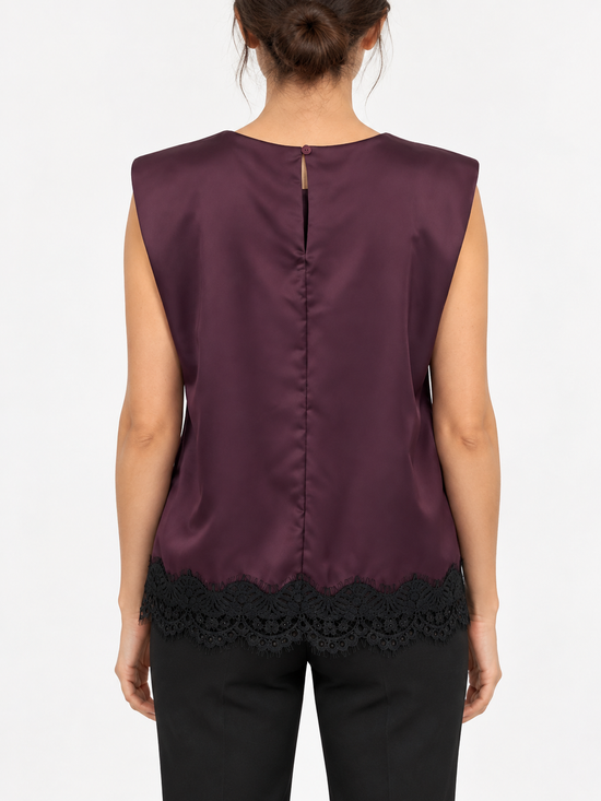 Shirt donna con merletto nero – Motel retro