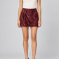 Minigonna bordeaux Aniye By con paillettes - fronte - immagine AI
