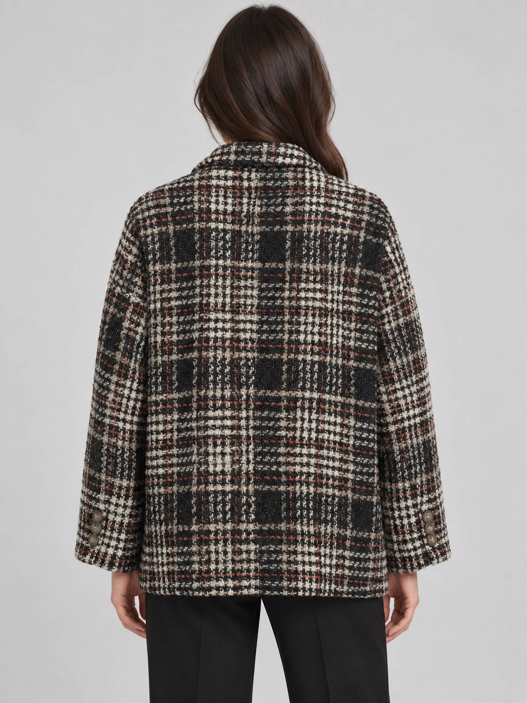 Giacca Dixie a quadri effetto bouclé – retro