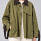 Giacca Dixie verde oliva su modella – dettaglio