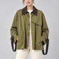 Giacca Dixie verde oliva su modella – fronte