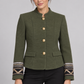 Giacca Dixie verde militare su modella – fronte