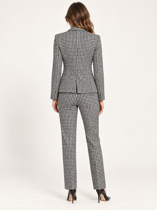 Tailleur Dixie a quadretti — dietro su modella