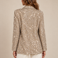 Blazer HaveOne champagne con paillettes — retro indossata; immagine digitale illustrativa