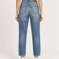 Jeans Pinko con inserti e dettagli luminosi su modella, retro