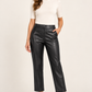 Pantalone nero Liu Jo in ecopelle - vista anteriore su modella