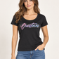 T-shirt nera Liu Jo Creative - vista anteriore su modella