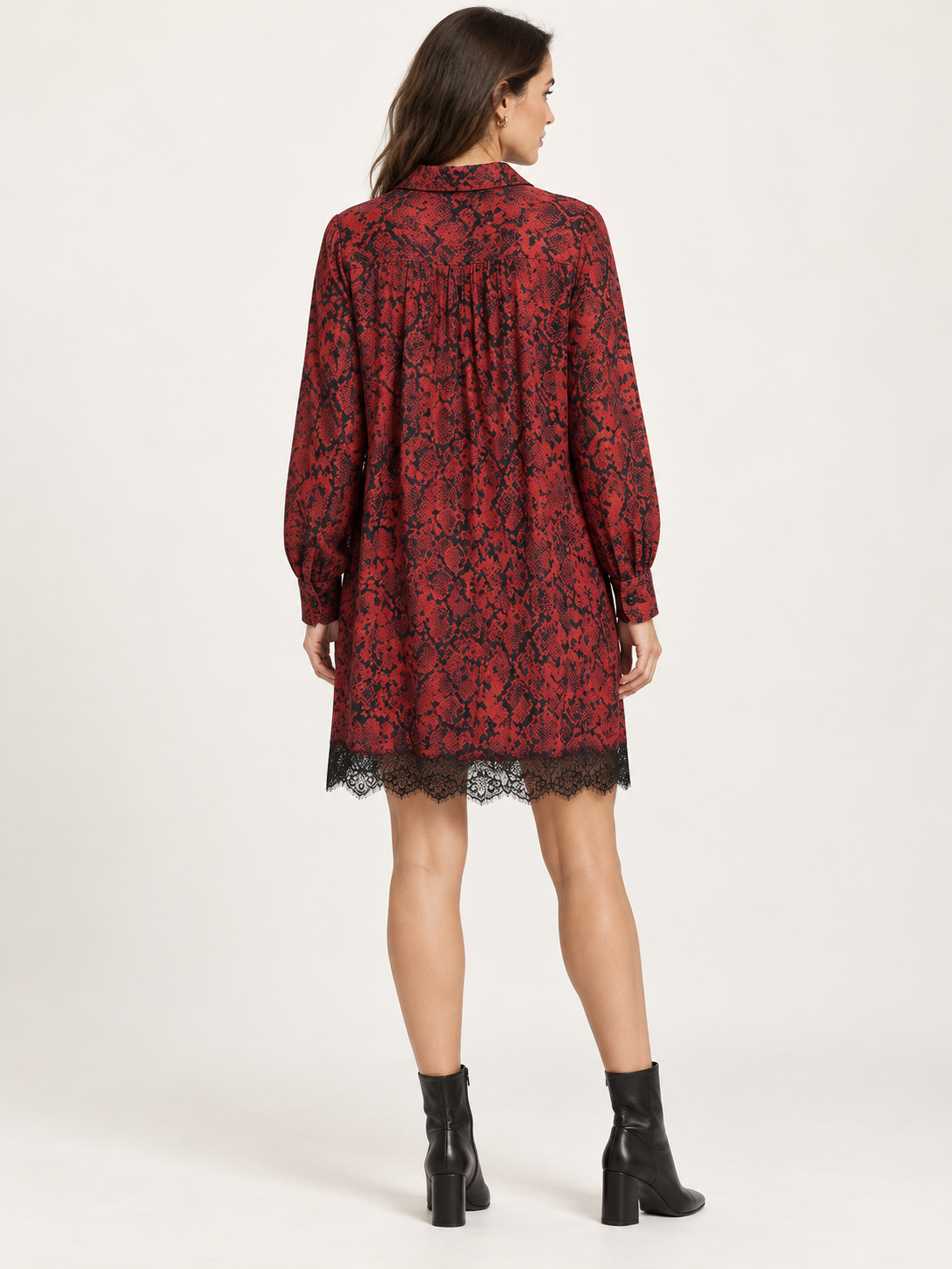 Abito Liu Jo animalier rosso con pizzo — retro