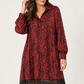 Abito Liu Jo animalier rosso con pizzo — dettaglio