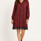 Abito Liu Jo animalier rosso con pizzo — fronte