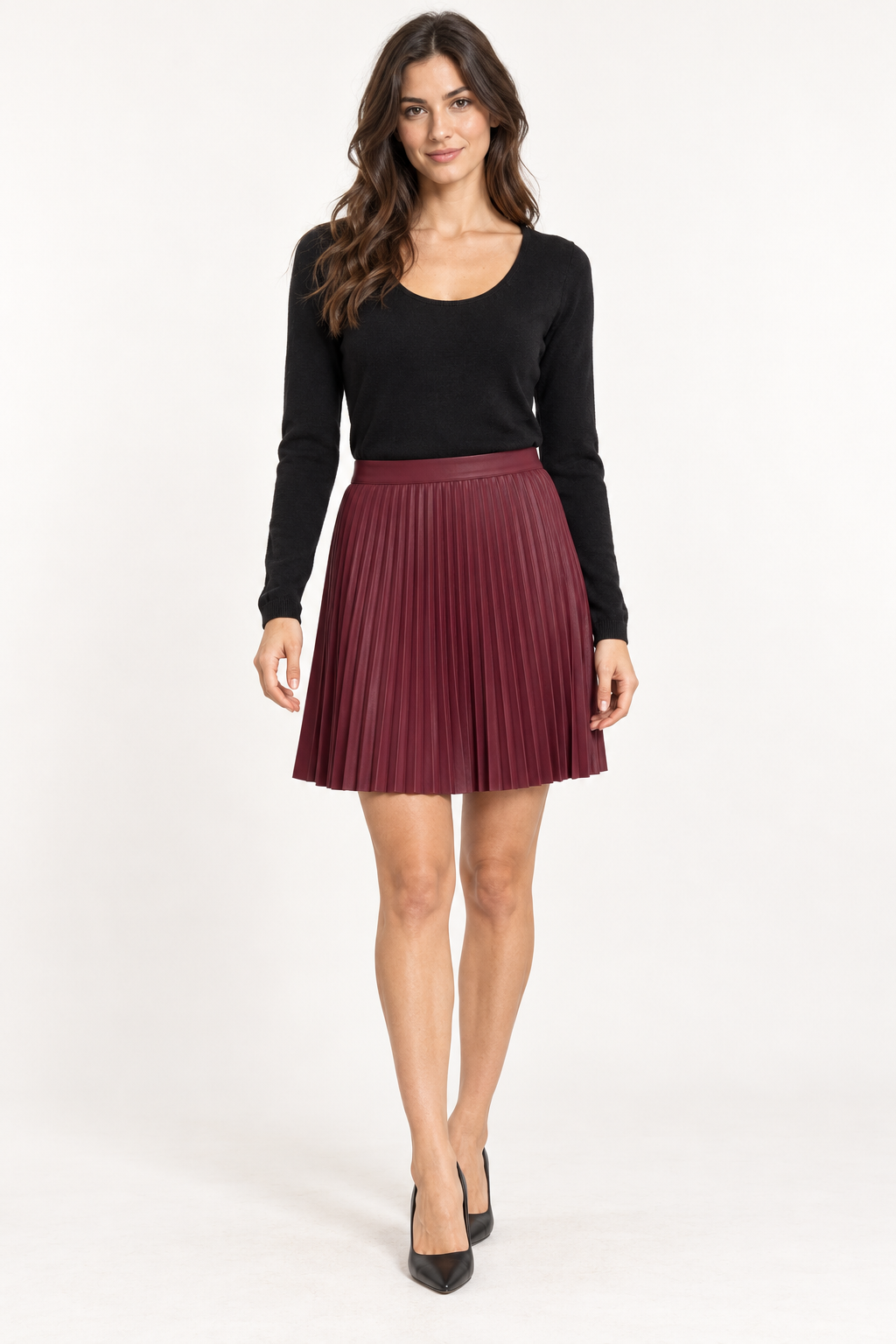 HAVEONE – Maglia nera con retro in pizzo – fronte su modella