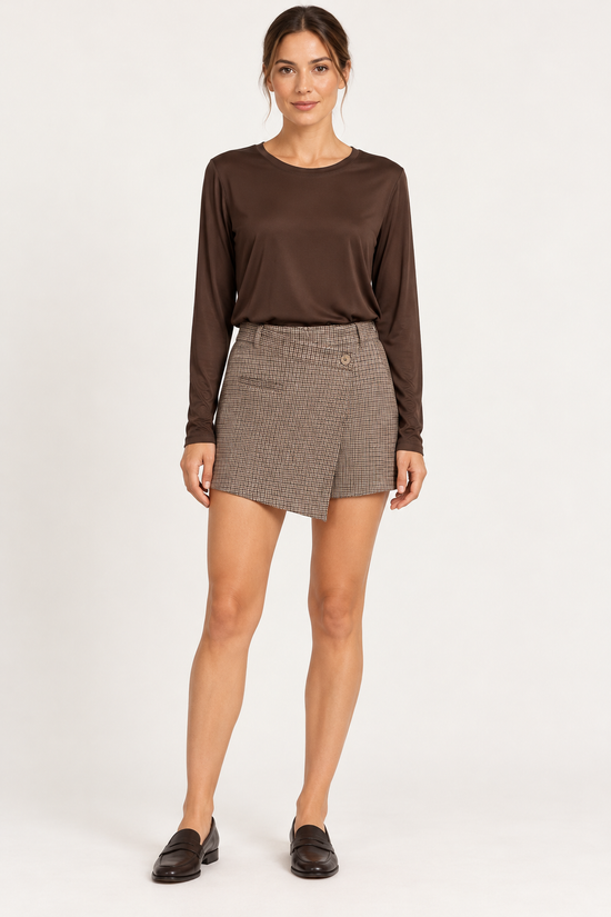 Dixie – Maglia marrone girocollo – fronte
