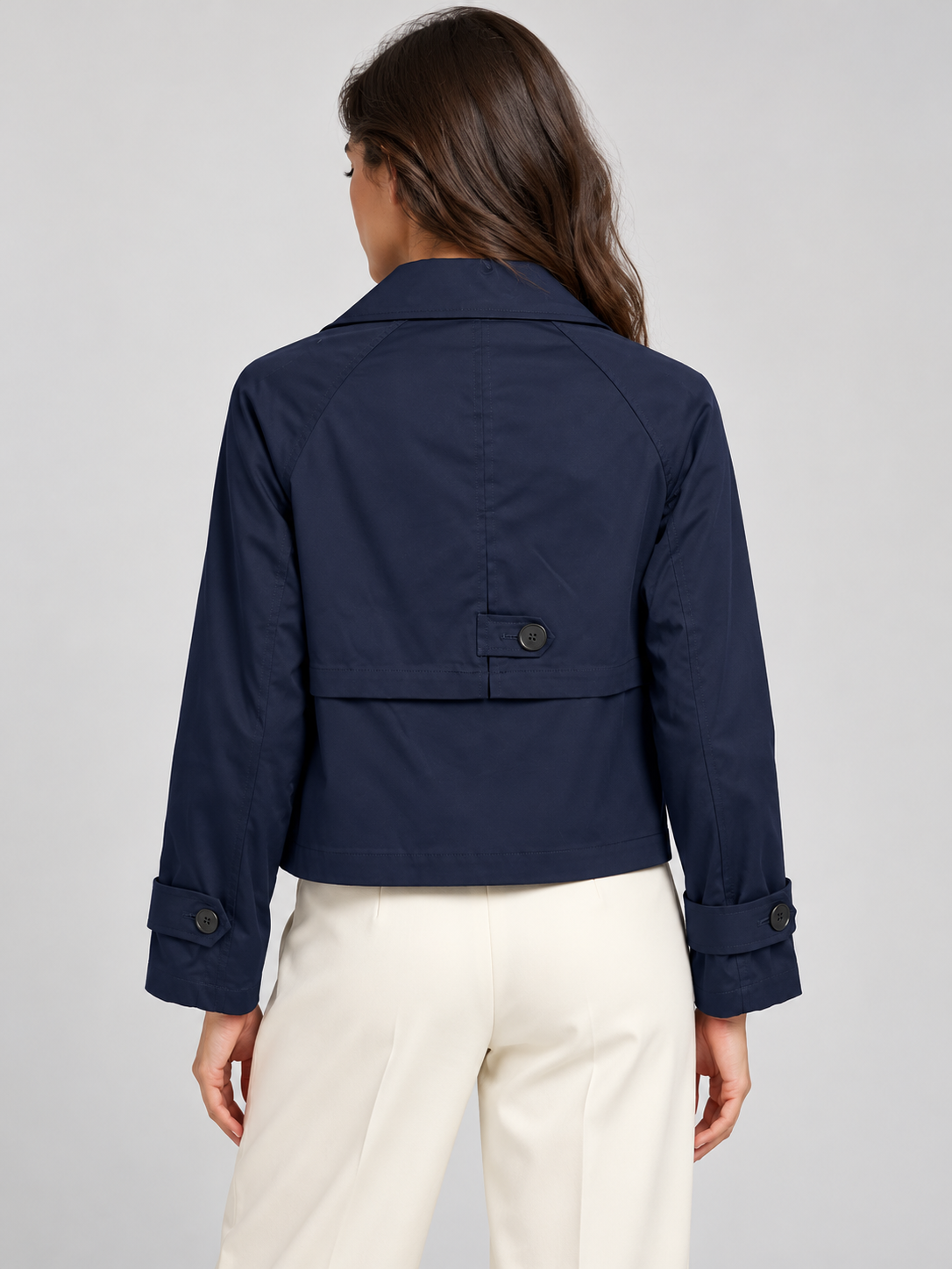 Trench corto Maddalena Di Lorenzo blu navy - retro