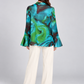 Camicia Milva turchese e verde con volant - retro