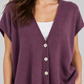Cardigan donna Dixie viola con bottoni, dettaglio — immagine elaborata con IA