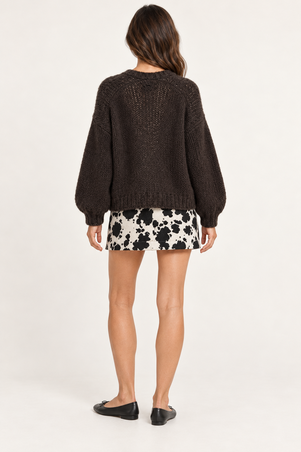 Cardigan donna Dixie marrone con tasche – vista posteriore