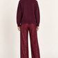 Pantalone donna Motel con paillettes bordeaux – vista posteriore