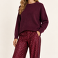 Pantalone donna Motel con paillettes bordeaux – dettaglio
