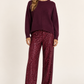 Pantalone donna Motel con paillettes bordeaux – abbinamento su modella