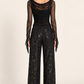 Pantalone donna Motel nero in pizzo e paillettes – vista posteriore