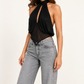 Jeans donna HAVEONE grigi con strass laterali – dettaglio