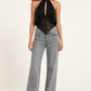 Jeans donna HAVEONE grigi con strass laterali – abbinamento su modella