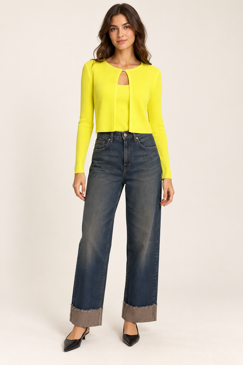 Jeans Dixie Stella con risvolto - fronte