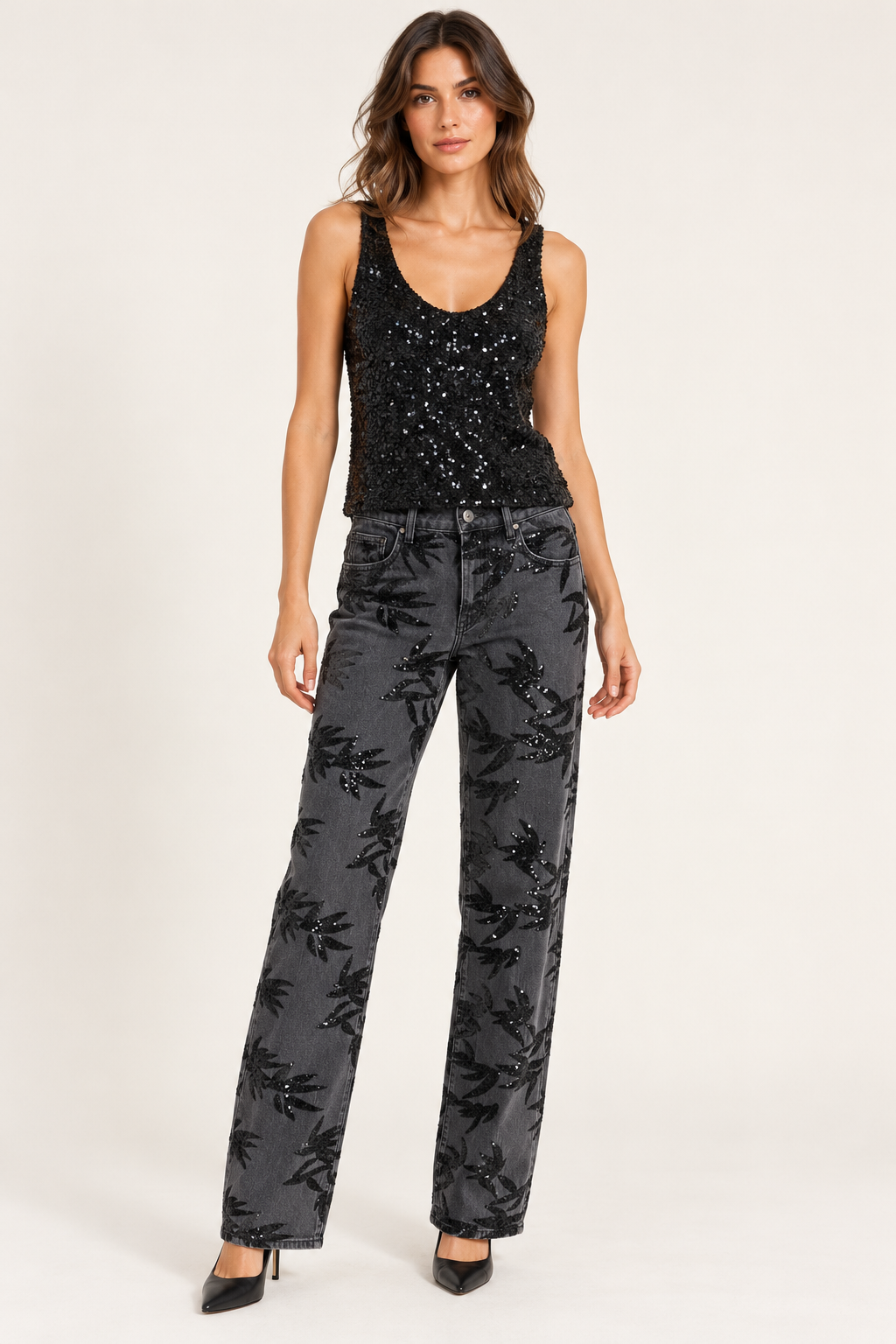 Jeans Tensione In con decorazioni - fronte