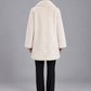 Cappotto donna HAVEONE effetto pelliccia panna - retro - immagine elaborata con IA